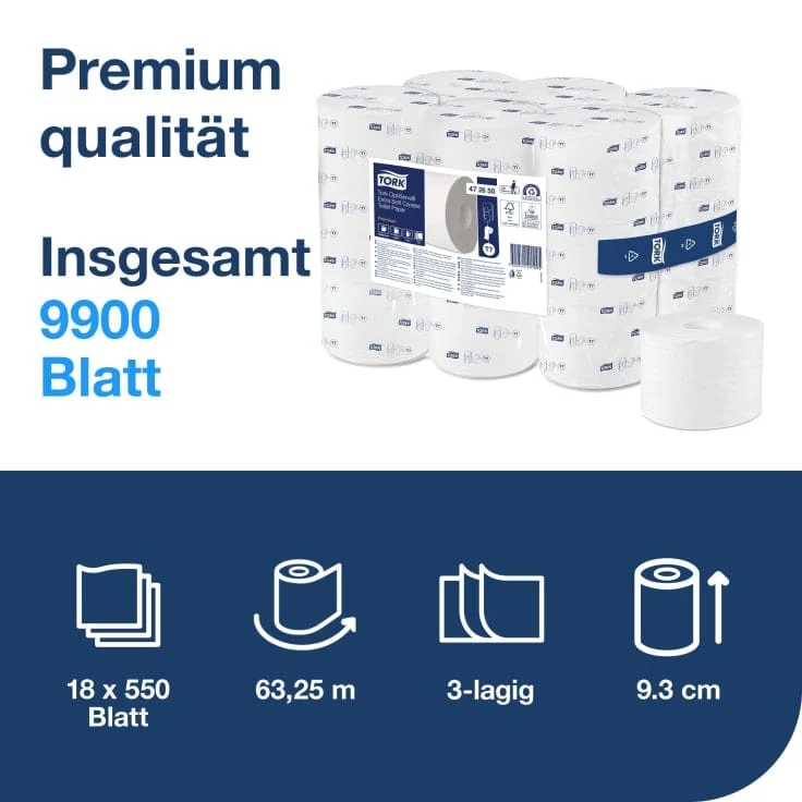 Tork OptiServe hülsenloses Toilettenpapier T7 3-lagig, weiß