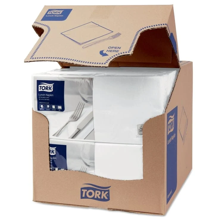 Tork Lunchserviette Advanced 2-lagig, 1/4-Falz, weiß