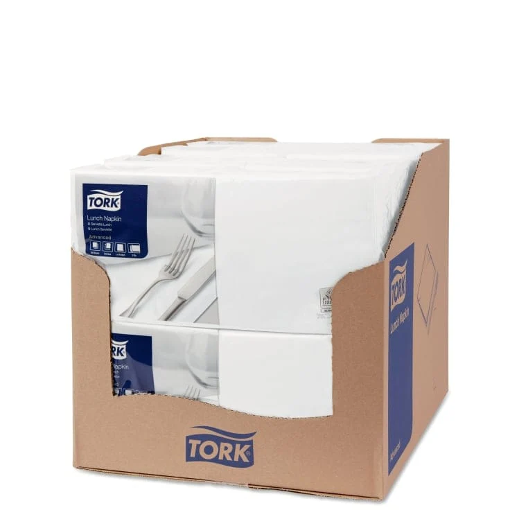 Tork Lunchserviette Advanced 2-lagig, 1/4-Falz, weiß