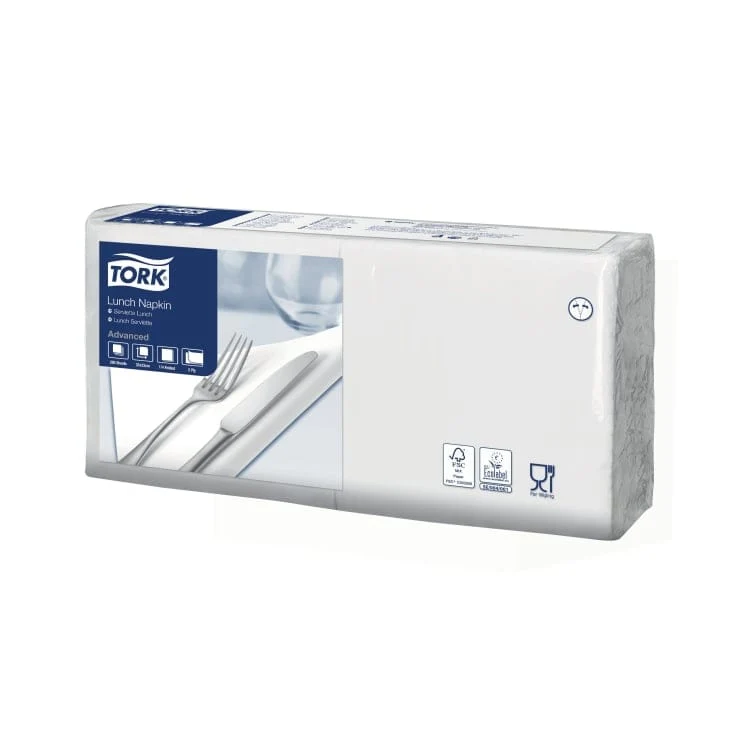Tork Lunchserviette Advanced 2-lagig, 1/4-Falz, weiß