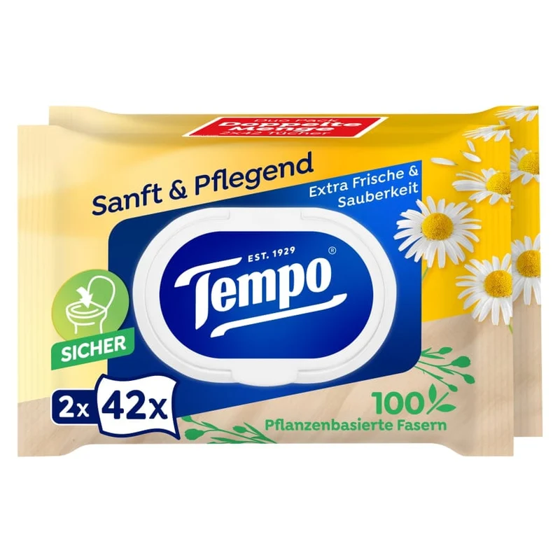 Tempo sanft & pflegend feuchte Toilettentücher