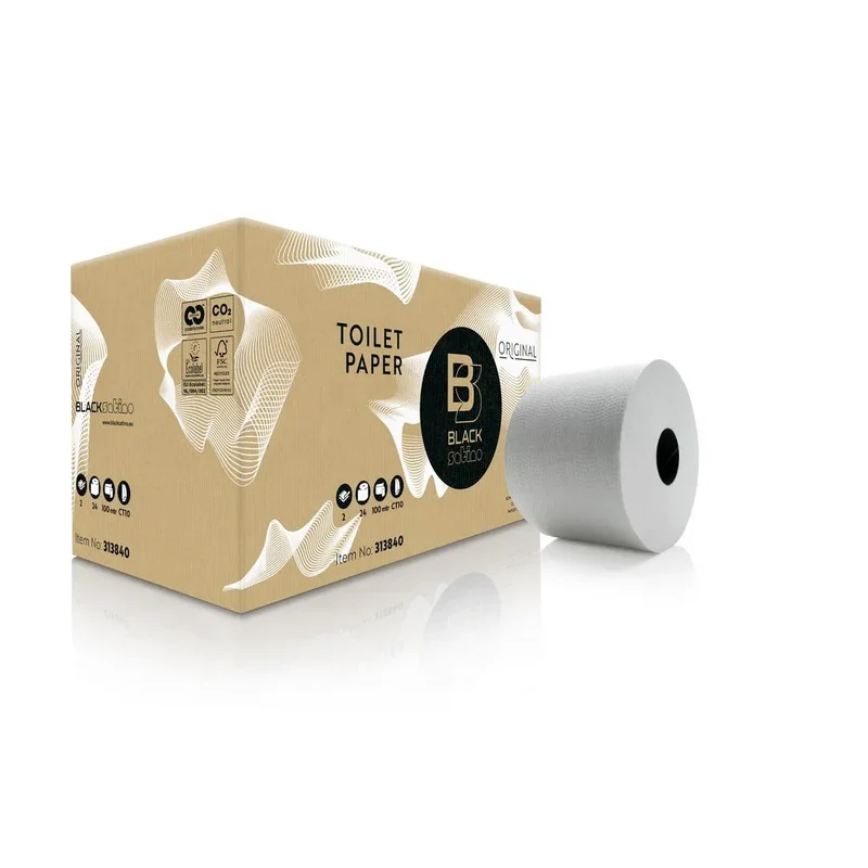 BlackSatino Original Toilettenpapier Kompaktrolle, 2-lagig, 100 m