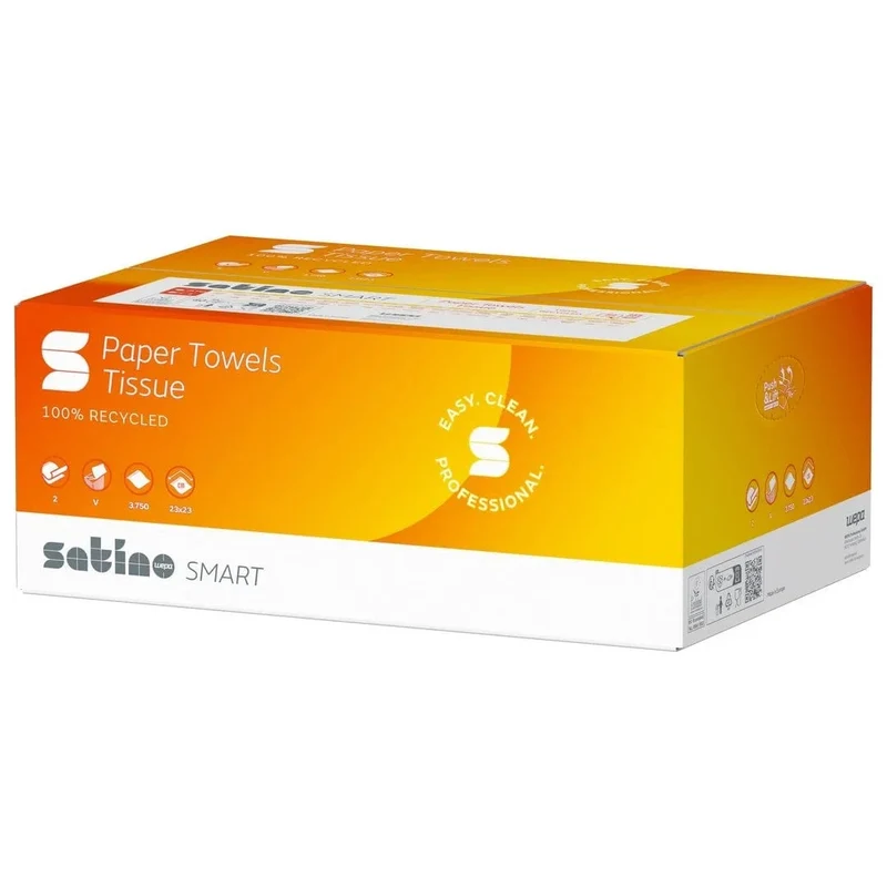 Satino Smart Papierhandtücher 2-lagig, V-Falz, 23 x 23 cm