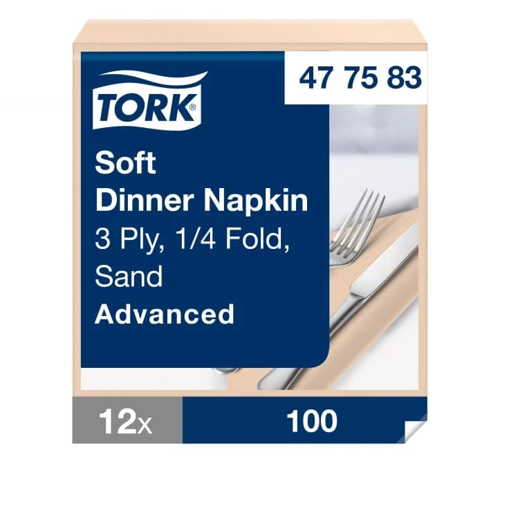 Tork Soft Dinnerservietten sand 3-lagig, 39 x 39 cm