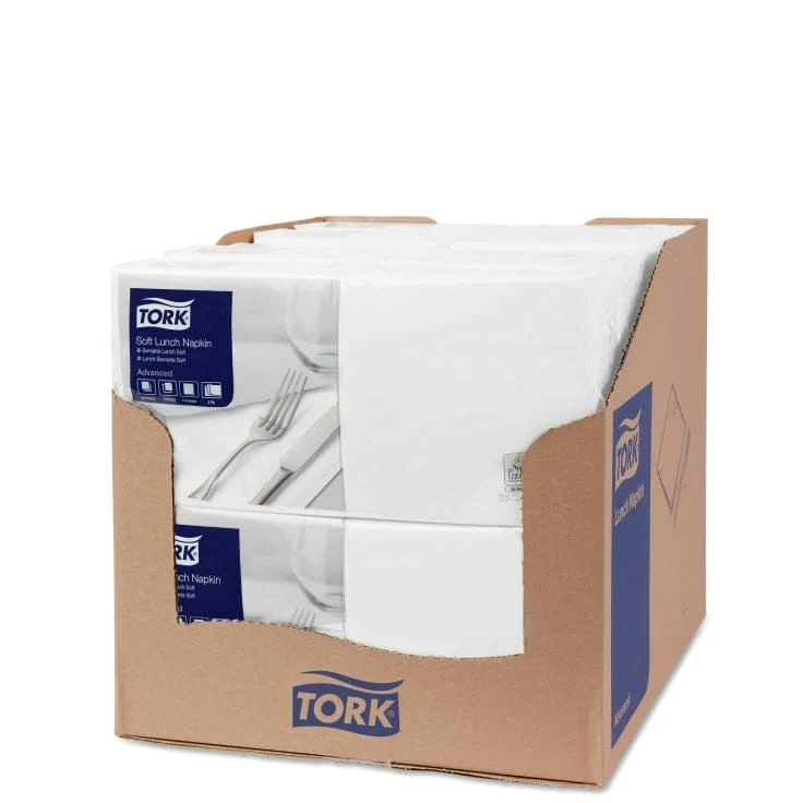 Tork Soft Lunchservietten weiß 3-lagig, 1/4-Falz