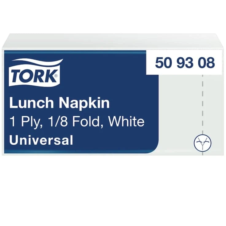 Tork Lunchservietten weiß 1-lagig, 1/8-Falz