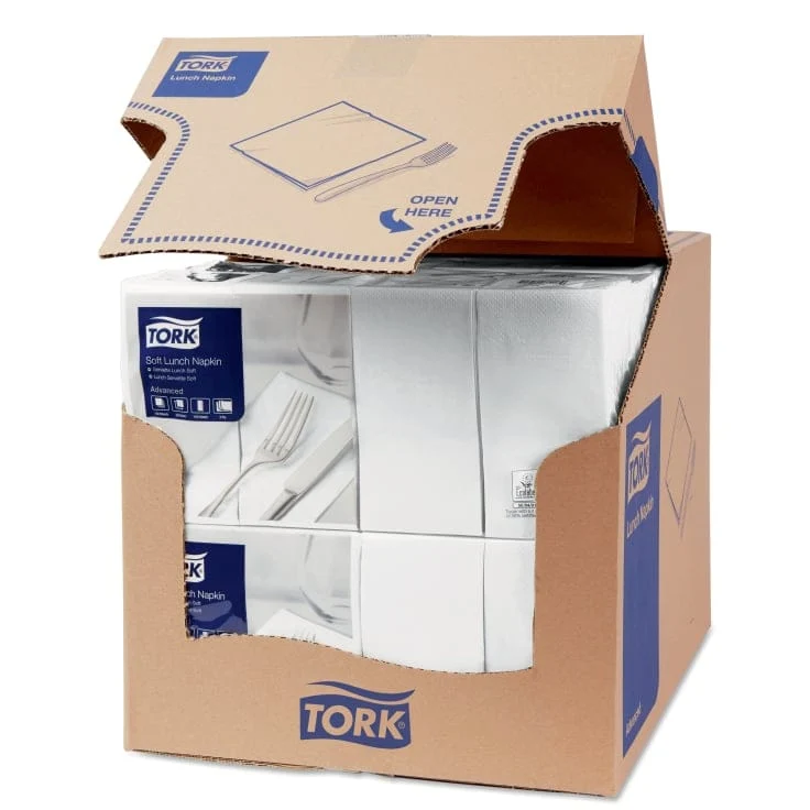 Tork Soft Lunchservietten weiß 3-lagig, 1/8-Falz