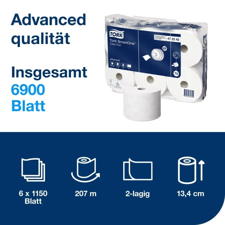 Tork SmartOne Toilettenpapier T8 2-lagig, weiß
