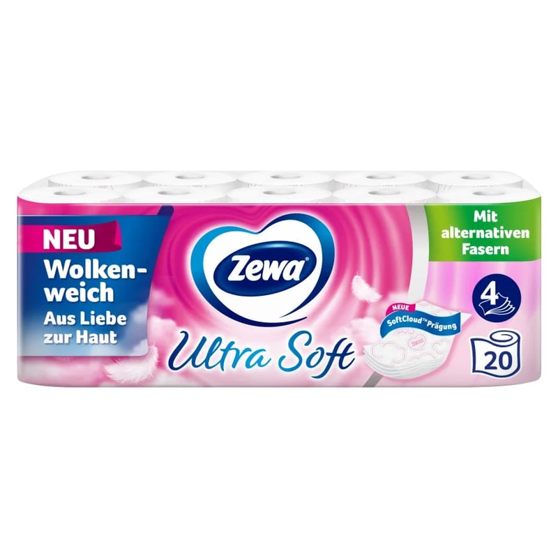 Zewa Ultra Soft Toilettenpapier, 4-lagig mit Strohanteil