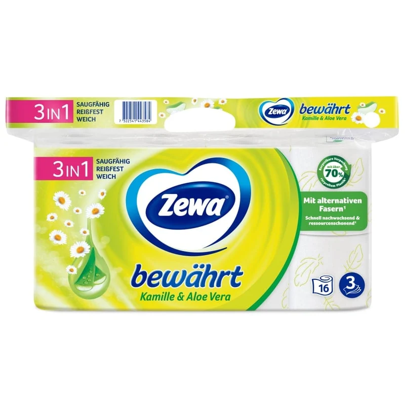 Zewa Bewährt Kamille Toilettenpapier mit Strohanteil Großpackung