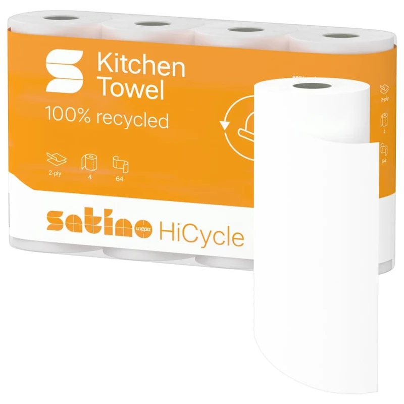 Satino HiCycle Küchenrolle, 2-lagig, hochweiß, 64 Blatt