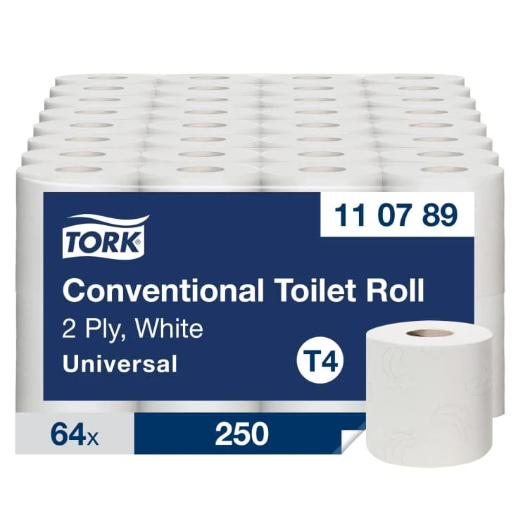 Tork Kleinrollen Toilettenpapier Universal T4 2-lagig, 250 Blatt