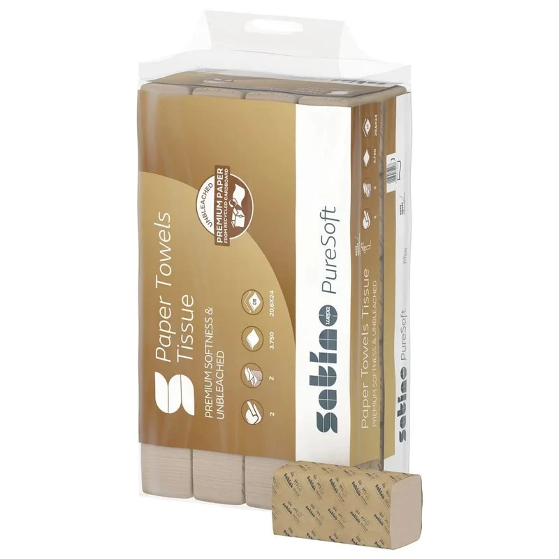 Satino PureSoft Papierhandtücher 2-lagig, Z-Falz, 20,6 x 24 cm