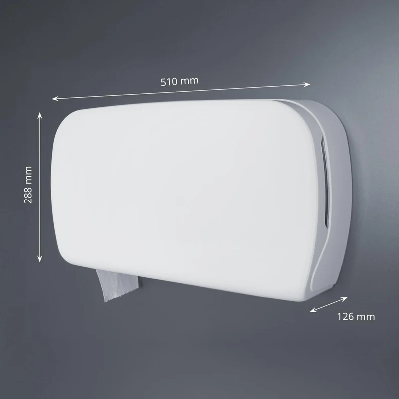 SemyTop Maxi Jumbo Toilettenpapierspender für 2 Rollen bis Ø 23 cm, matt