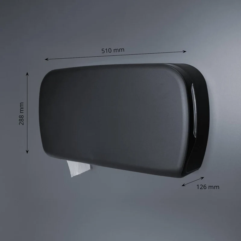 SemyTop Maxi Jumbo Toilettenpapierspender für 2 Rollen bis Ø 23 cm, matt