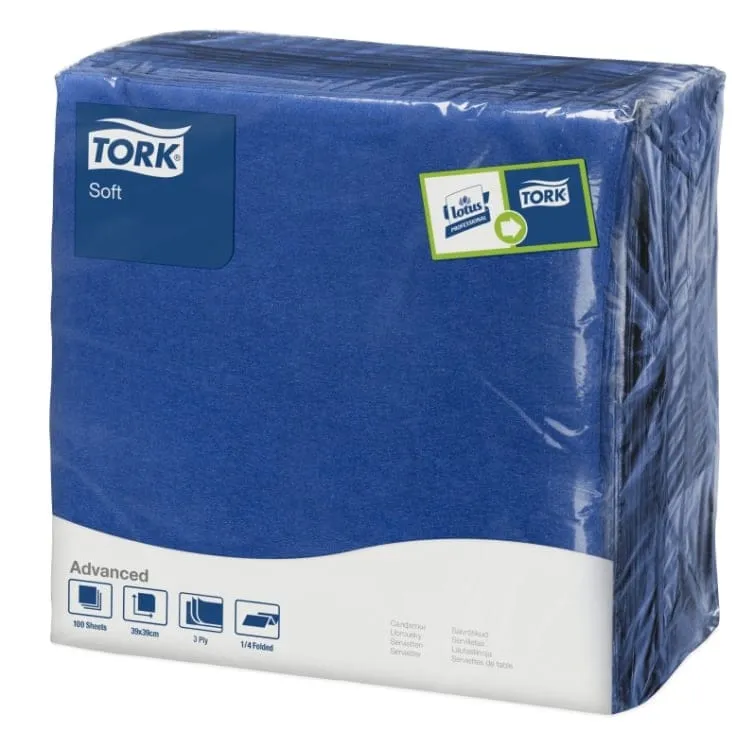 Tork Soft Dinnerservietten dunkelblau 3-lagig, 39 x 39 cm