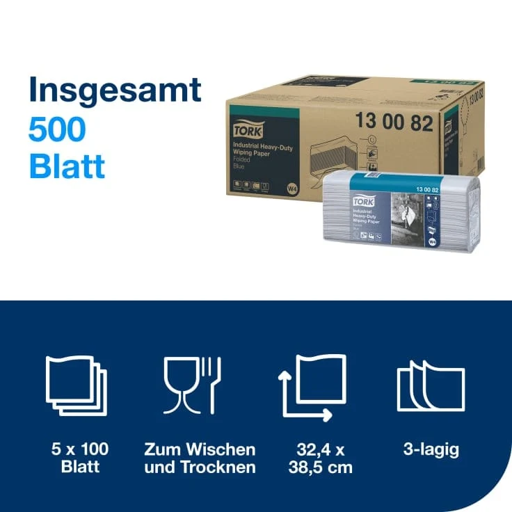 Tork Industrie-Papierwischtuch 440 W4 3-lagig, blau