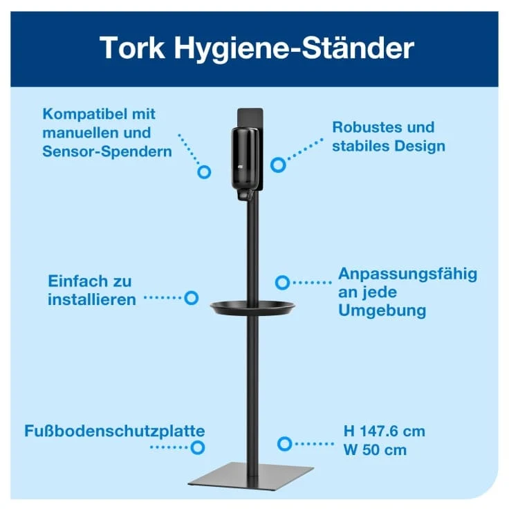 Tork Desinfektionssäule F1 Edelstahl, schwarz