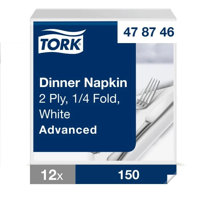 Tork Dinnerserviette Advanced 2-lagig, 1/4-Falz, weiß