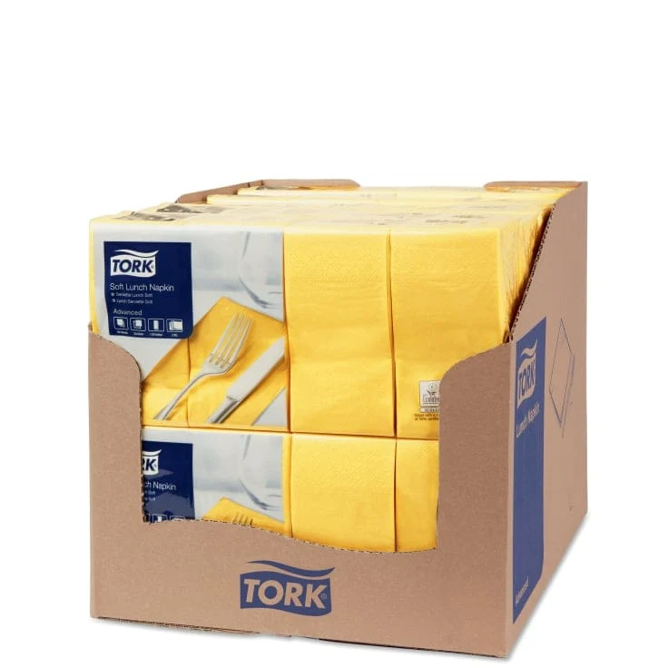 Tork Soft Lunchserviette Advanced 3-lagig, gelb