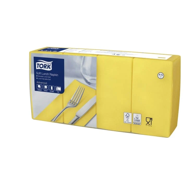 Tork Soft Lunchserviette Advanced 3-lagig, gelb