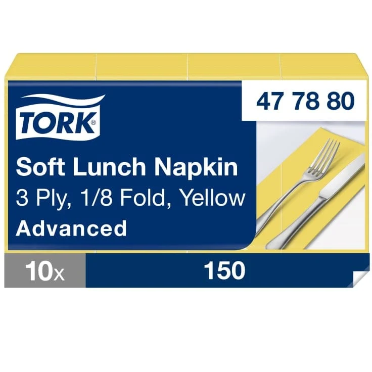 Tork Soft Lunchserviette Advanced 3-lagig, gelb