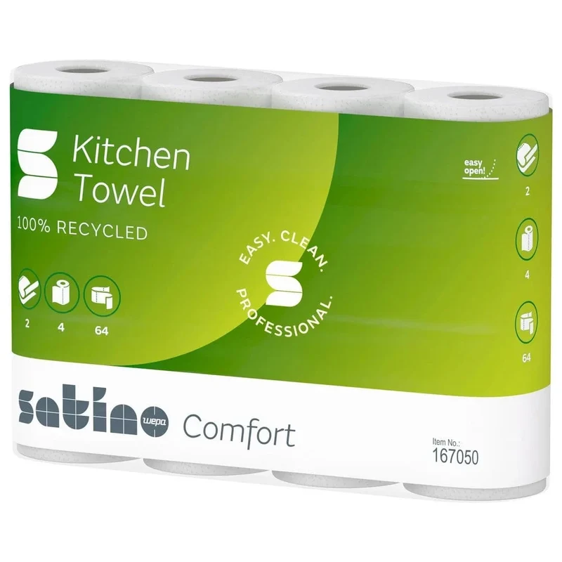 Satino Comfort Küchenrolle 2-lagig, 64 Blatt, hochweiß