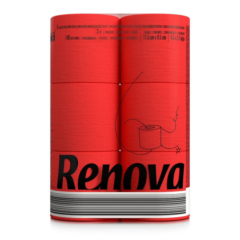 Rotes Toilettenpapier 6er Pack