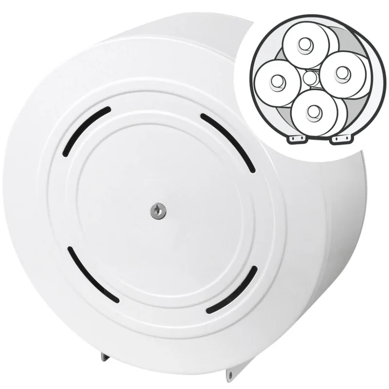racon MW KR quattro Toilettenpapierspender, Metall weiß