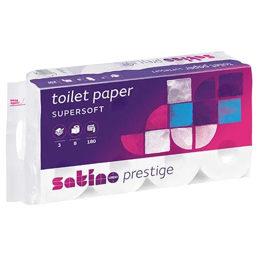 WEPA Prestige Toilettenpapier 4-lagig – FSC®, hochweiß, 64 Rollen (8×8×150 Blatt)