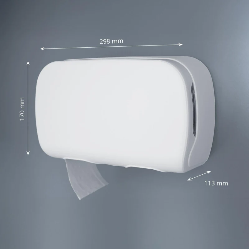 SemyTop Toilettenpapierspender für 2 Rollen, matt, Kern-Ø 25-60 mm