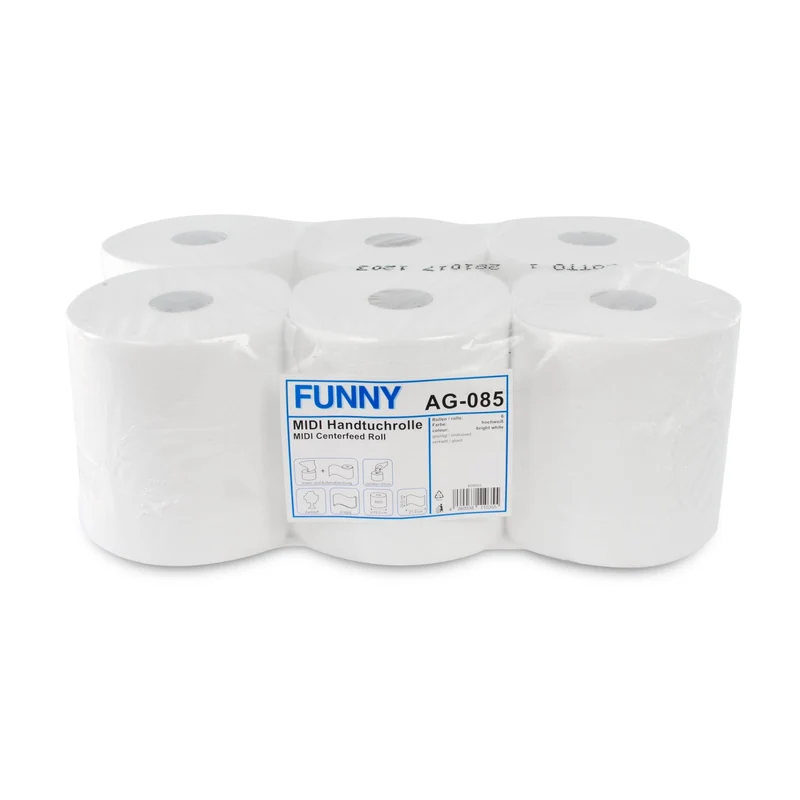 Funny Handtuchrolle MIDI, 2-lagig, 20 cm, Ø 19 cm, hochweiß