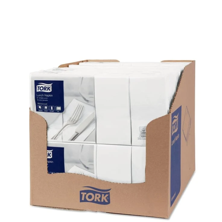 Tork Lunchserviette Advanced 2-lagig 1/8-Falz, weiß