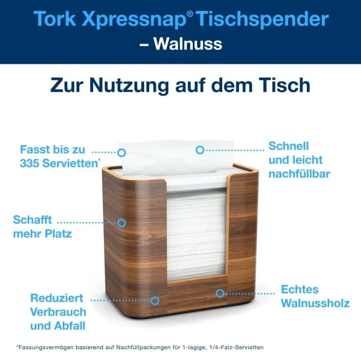Tork Xpressnap Tischspender N4 Walnuss