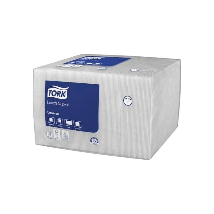 Tork Lunchserviette Universal 1-lagig, weiß, 32,5 x 32,5 cm