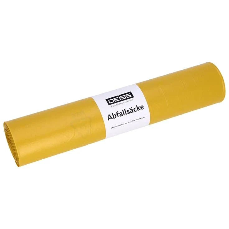 DEISS LDPE Abfallsäcke 120 Liter, gelb, Typ 60