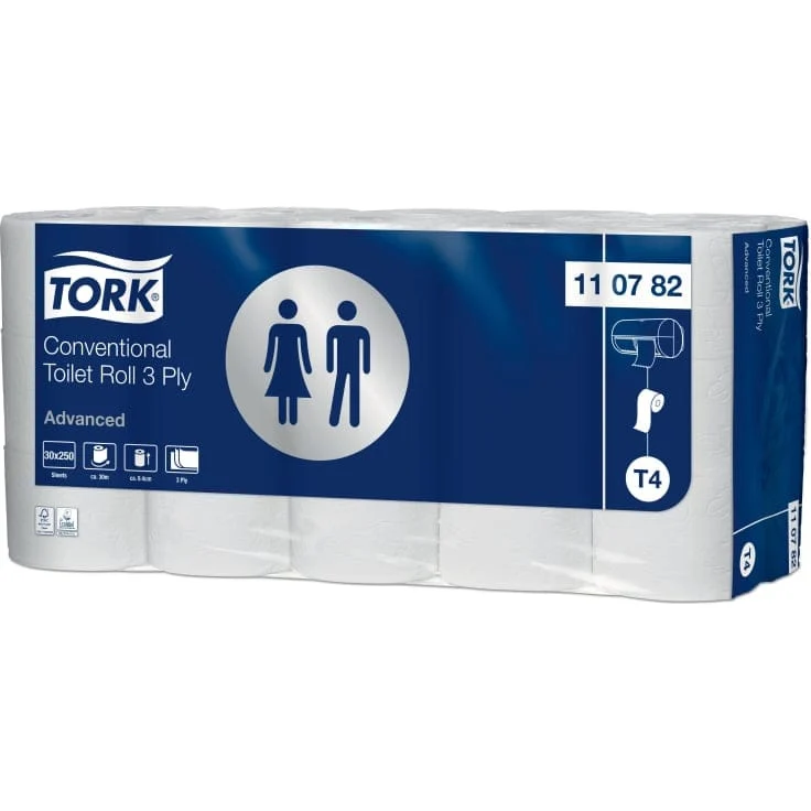 Tork Kleinrollen Toilettenpapier Advanced T4 3-lagig, 250 Blatt