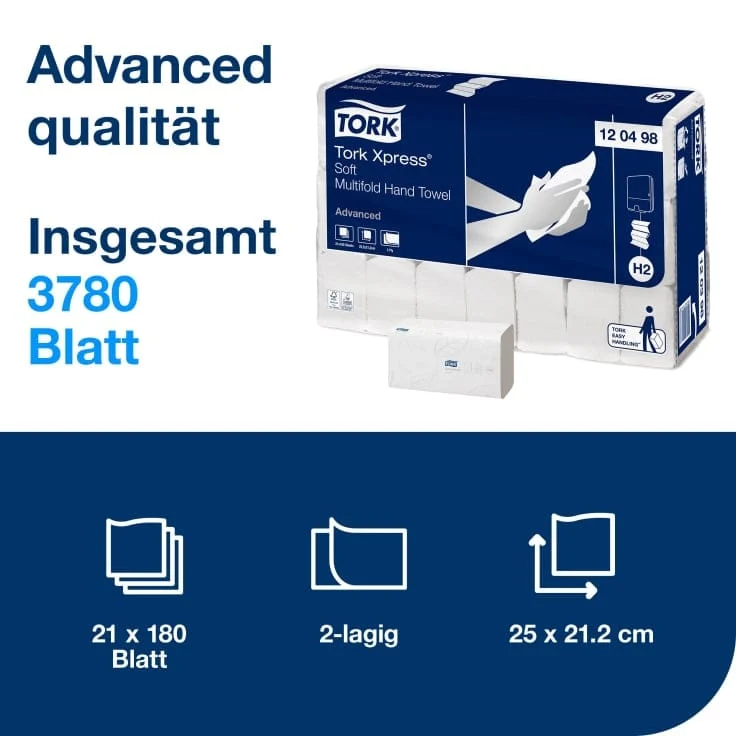 Tork Xpress weiche Multifold Papierhandtücher H2 2-lagig, weiß