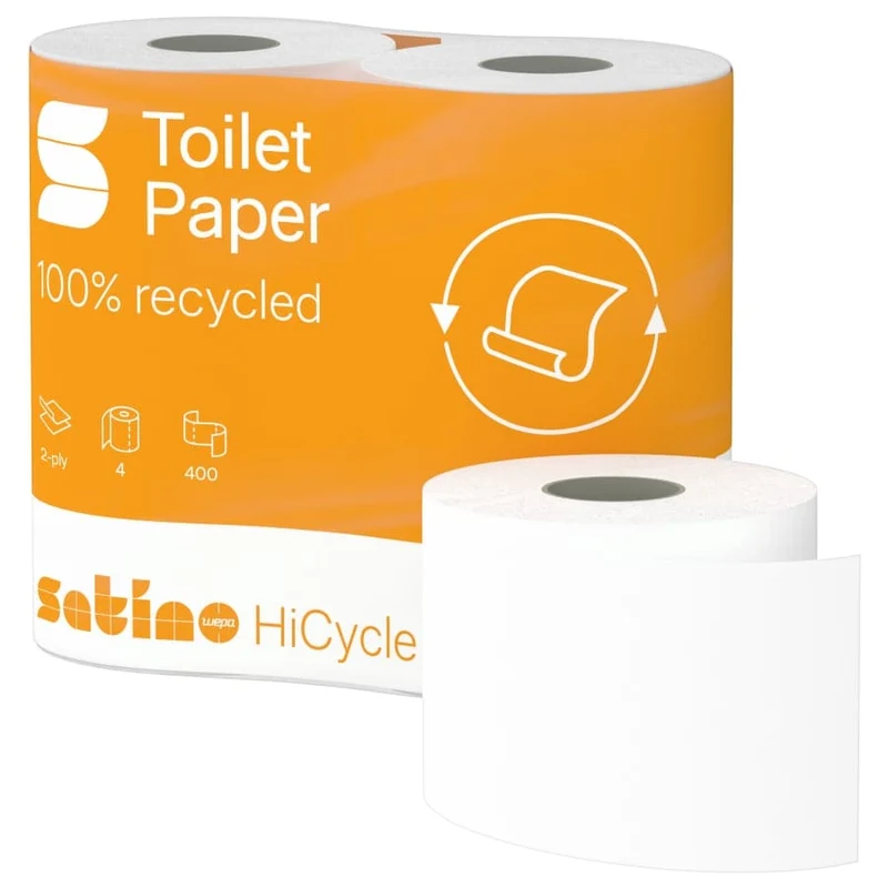 Satino HiCycle Toilettenpapier, 2-lagig, hochweiß, 400 Blatt, MT1