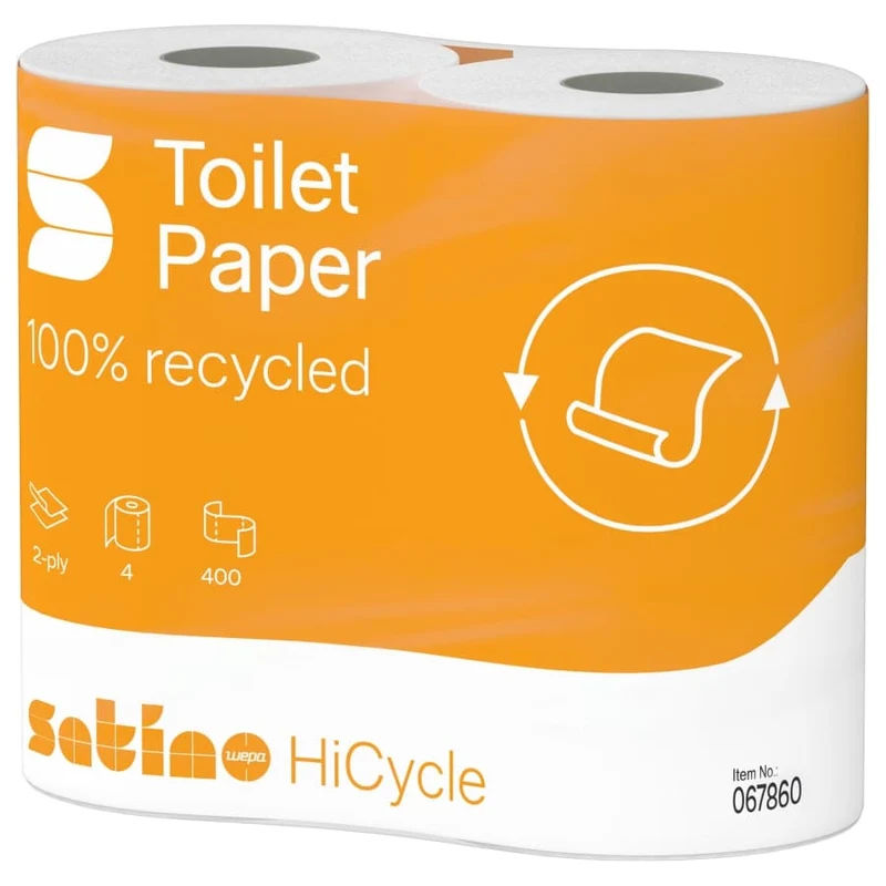 Satino HiCycle Toilettenpapier, 2-lagig, hochweiß, 400 Blatt, MT1