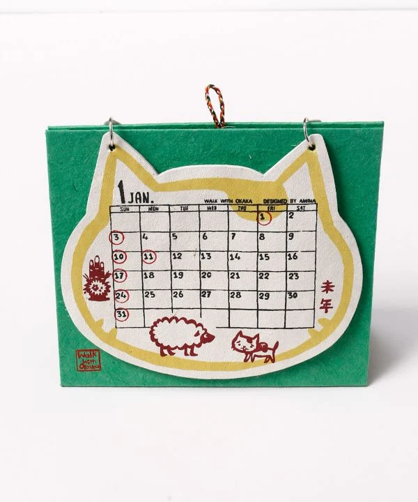 Okaka Katzengesicht 2027 Tischkalender