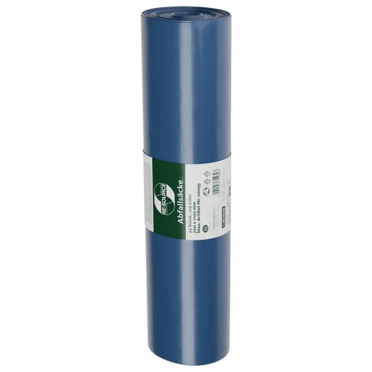 DEISS LDPE Abfallsäcke 120 Liter blau 1133 g/Rolle, Typ 60