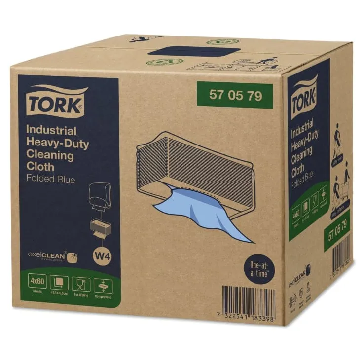 Tork Extra Starkes Industrie-Reinigungstuch W4 blau, 60 Tücher