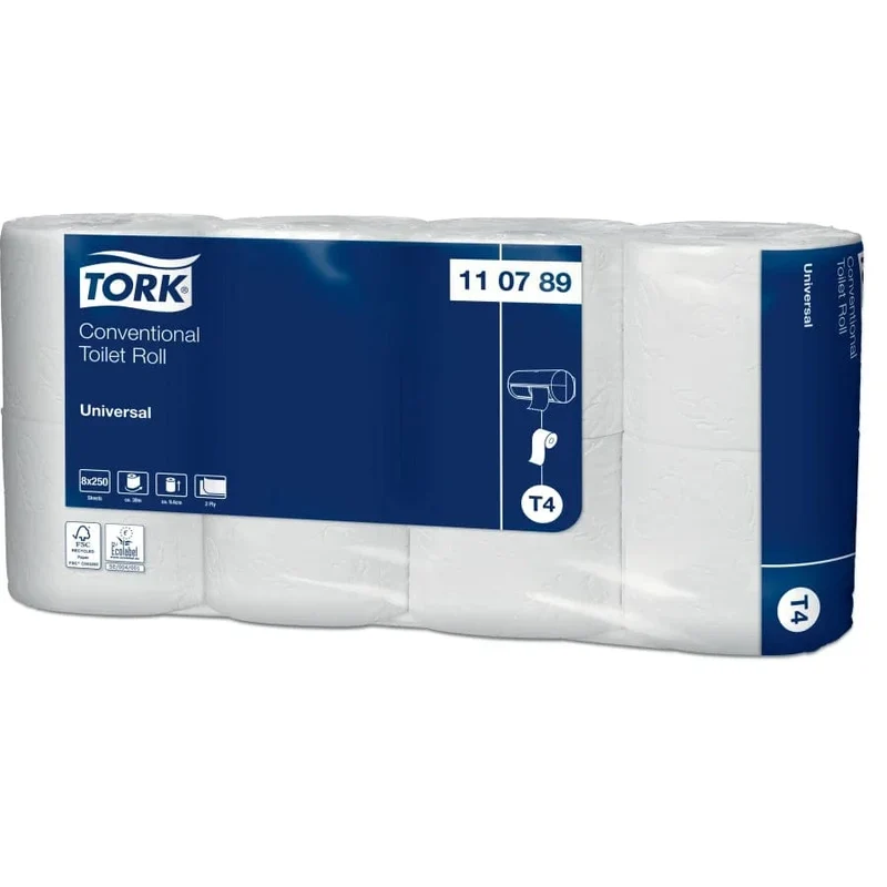 Tork Kleinrollen-Toilettenpapier Universal T4 2-lagig, 250 Blatt