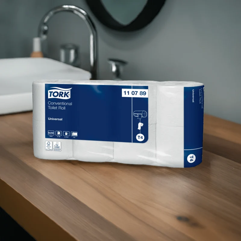 Tork Kleinrollen-Toilettenpapier Universal T4 2-lagig, 250 Blatt