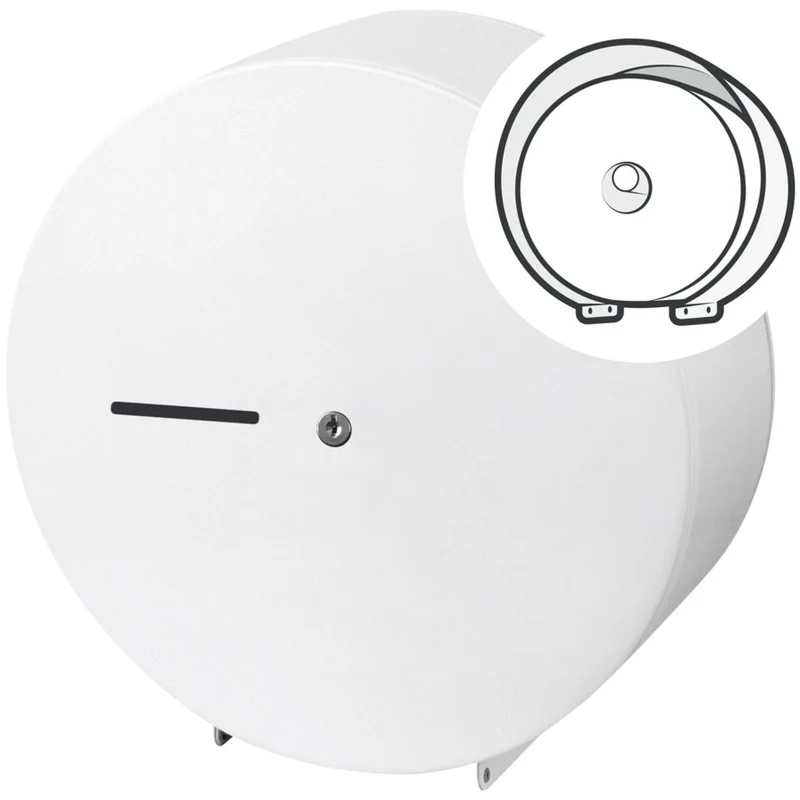 racon MW GR Jumbo-Toilettenpapierspender, Metall weiß