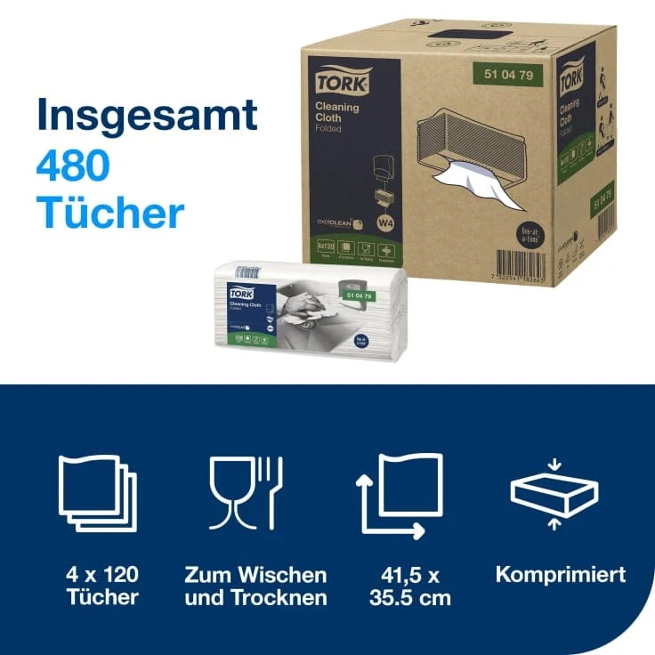 Tork Reinigungstuch Premium W4 1-lagig, weiß