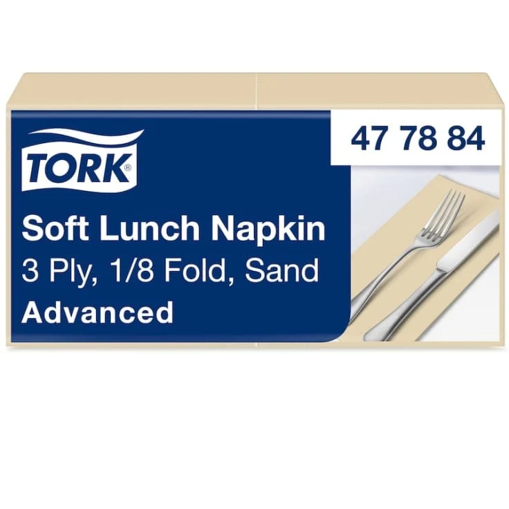 Tork Soft Lunchserviette Advanced 3-lagig, 1/8-Falz, sand