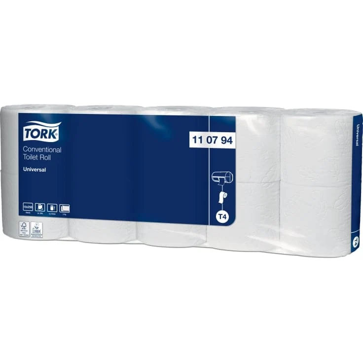 Tork Kleinrollen-Toilettenpapier Universal T4 2-lagig, 250 Blatt