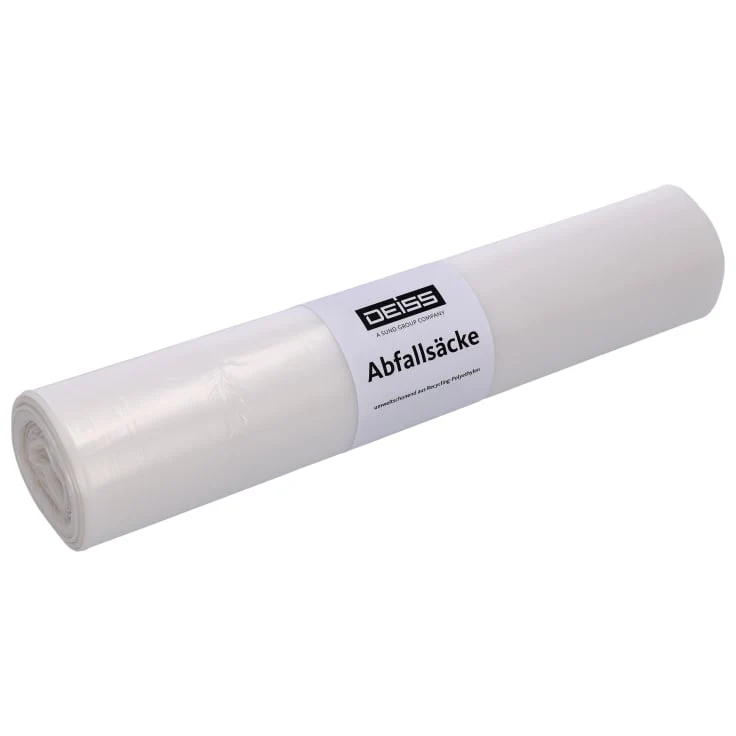 DEISS LDPE Abfallsäcke 70 Liter transparent, Typ 60